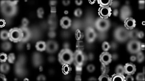 Smooth appearances and disappearances of gears. cinematic industrial background Stock Footage 82316491