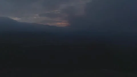 Smooth approaching to the volcano, obscure field of view through thick smoke Stock Footage 327557936