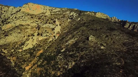 Smooth ascent of the drone with a view of the mountain Stock Footage 239558868