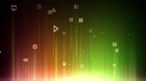 Smooth background animation of technology related app icons Stock Footage 67496849