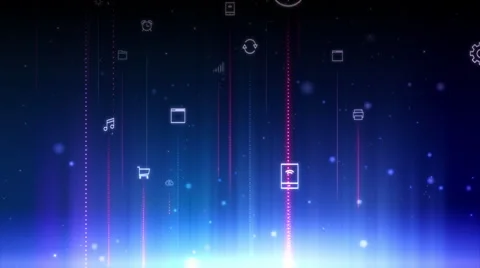 Smooth background animation of technology related app icons Stock Footage 67496984