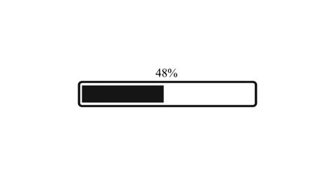 Smooth black loading bar animation progressing, Loading bar 0% to 100%, on .. Stock Footage 329480087