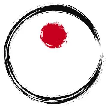 A smooth blotched circle drawn by hand with a beautiful texture of a calligra Stock Illustration