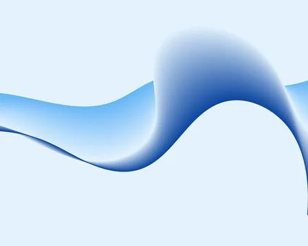 Smooth blue abstract wave gradient background 库存插图