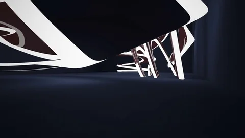 Smooth blue and brown interior. 3D animation and rendering.  Stock Footage 85455786