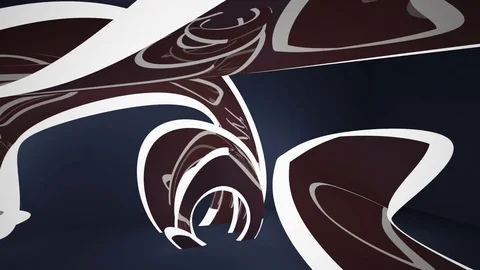 Smooth blue and brown interior. 3D animation and rendering.  Stock Footage 85458647