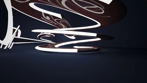 Smooth blue and brown interior. 3D animation and rendering.  動画素材 85460568