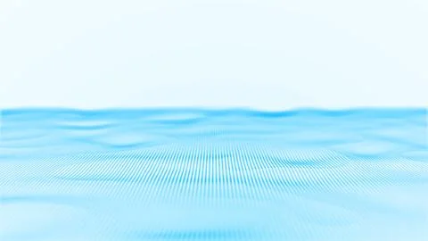Smooth blue digital wave landscape on bright white background. Minimal flow.. Stock Illustration