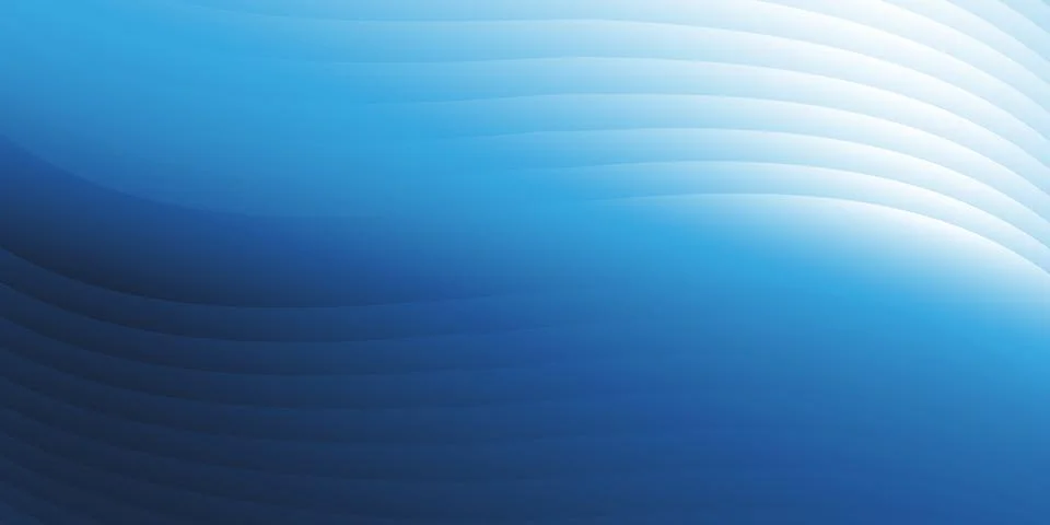 A smooth blue gradient background with elegant wave-like patterns in light .. Illustrazione stock