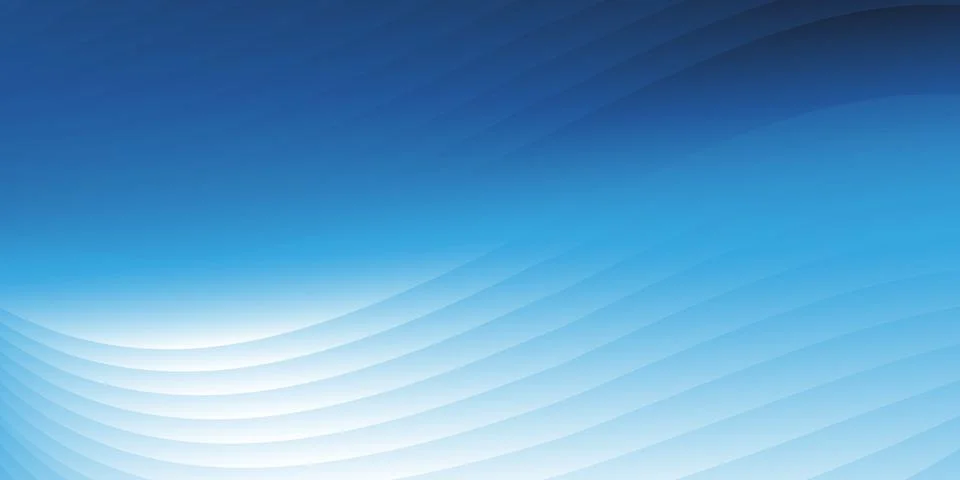 A smooth blue gradient background with elegant wave-like patterns in light .. Illustrazione stock