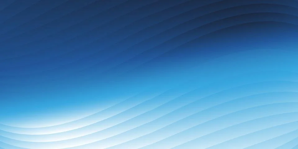 A smooth blue gradient background with elegant wave-like patterns in light .. Illustrazione stock