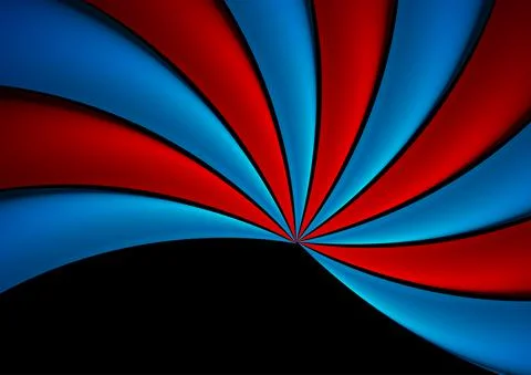 Smooth blue red glossy waves abstract swirl background Stock Illustration