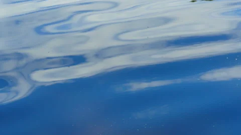 Smooth blue river water Stock Footage 234077792