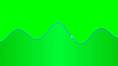 A smooth blue sine wave line on a vibrant green gradient background Stock Footage 340900315