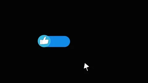 Smooth blue thumbs up icon moving with cursor animation, highlighting inter.. Stock Footage 321591409