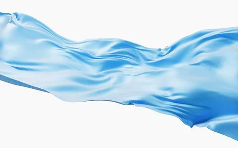 Smooth blue wave cloth background, 3d rendering. Stock Illustration