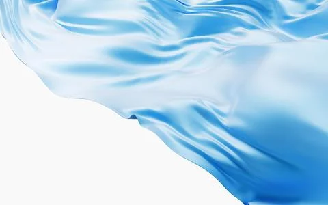 Smooth blue wave cloth background, 3d rendering. Stock Illustration