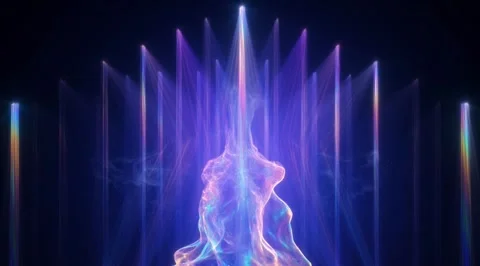 Smooth blue waves flow under shimmering dust Stock Footage 331452126