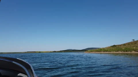 Smooth boating and the sea is calm. Stock Footage 136123653