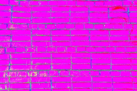 Smooth bricks, smooth brickwork. Changed color scheme. Colorful background. Stock Photos