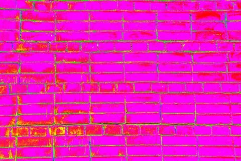 Smooth bricks, smooth brickwork. Changed color scheme. Colorful background. Stock Photos