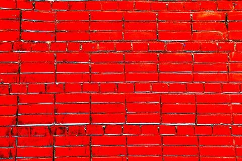 Smooth bricks, smooth brickwork. Changed color scheme. Colorful background. Stock Photos