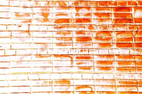 Smooth bricks, smooth brickwork. Changed color scheme. Colorful background. Stock Photos