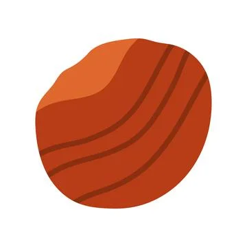 Smooth brown chestnut seed vector icon with subtle stripe detail. Perfect for Stock Illustration
