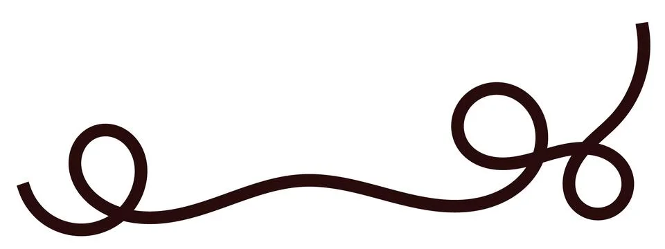 Smooth brown continuous loop, elegant swirling line, minimalist chocolate s.. Ilustração Stock