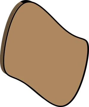 Smooth brown shape resembling a hand-polished bead with irregular organic for Stock Illustration