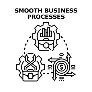 Smooth business processes optimization managing finance strategy Ilustração Stock