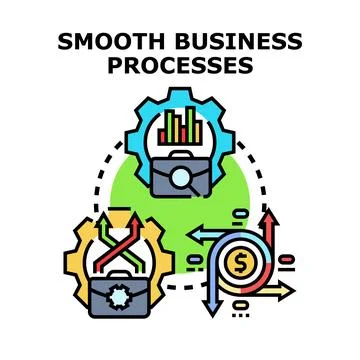 Smooth business processes optimization managing finance strategy Ilustração Stock