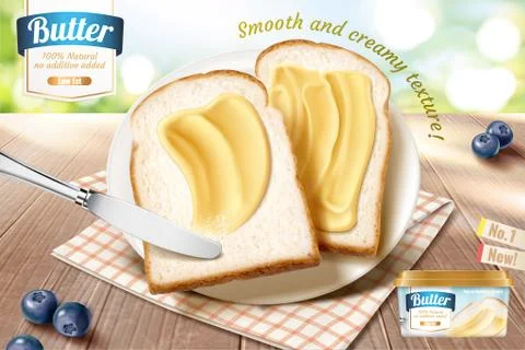 Smooth butter ads 스톡 일러스트