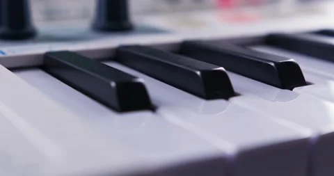 Smooth Camera Movement along a Rack for Synthesizers. Stock Footage 148551330