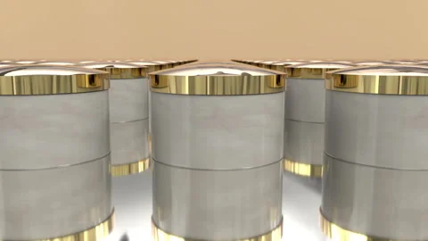 Smooth camera movement alongside of beauty products. 3d looped animation of glam Stock-Footage 146736572