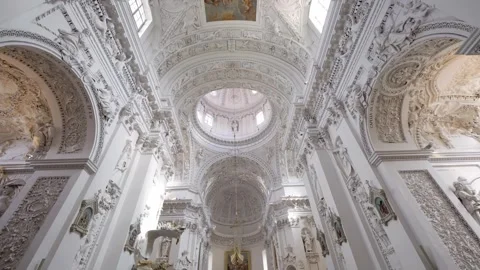Smooth camera movement inside the historic Church of St. Peter and St. Paul Stock Footage 331531157