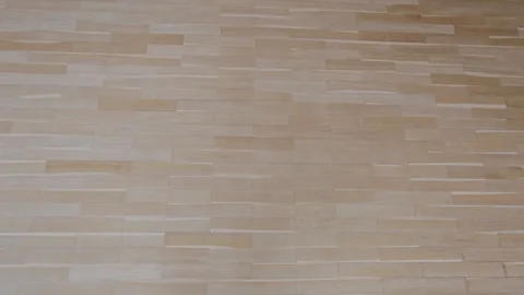 Smooth camera movement over a brand new light brown parquet floor. Clean wooden Stock Footage 344816127