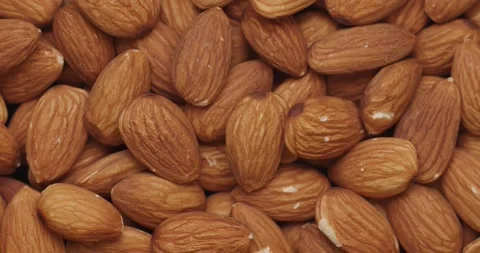 Smooth Camera Movement Over a Handful of Almonds. Stockbeeldmateriaal 142319680