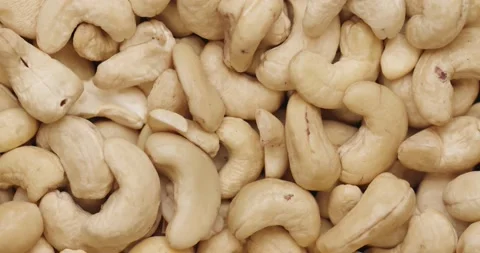 Smooth Camera Movement Over a Handful of Cashew Nuts. Stock Footage 142319938