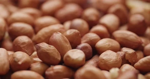 Smooth Camera Movement Over a Handful Peanuts. Stock Footage 142592369