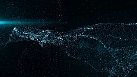 Smooth camera movement in space of many points Stock Footage 159398929