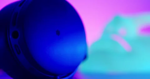 Smooth Camera Movement through Gaming Accessories and Carnival Masks. Stock Footage 150750091