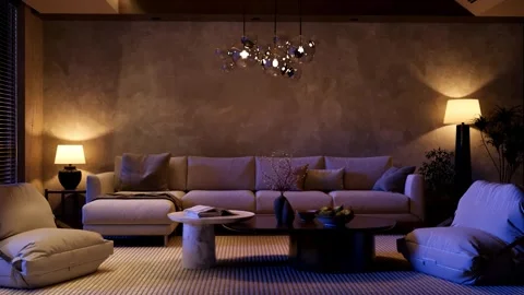 Smooth Camera Rotation (Orbit Shot) Around Abstract Minimalist Interior Space Stock Footage 321136991