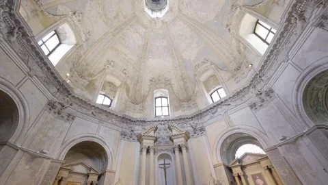 Smooth camera slide through The Church of Jesus the Redeemer in Vilnius Video stock 335737672