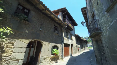 Smooth camera steady wide agle shot along narrow street in the old europe Stock Footage 65968665