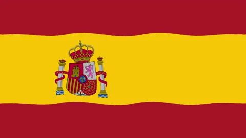 Smooth Cartoon Wavy Flag of Spain Loop Background in Red and Yellow Tones Stock Footage 204008281