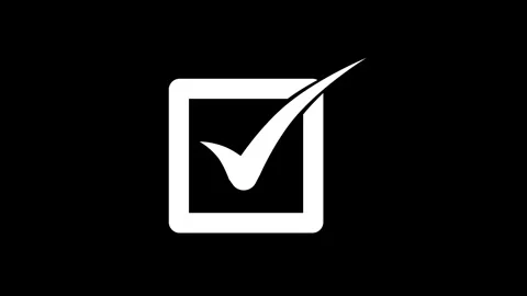 Smooth Check Mark in Square Animation, Animated Tick Mark in Square Outline Stock Footage 307766312