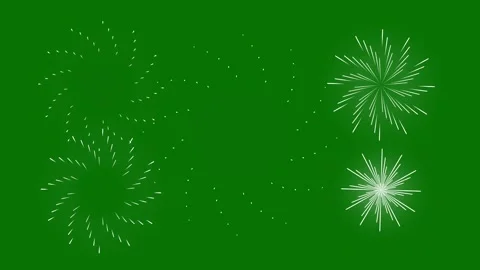 Smooth Circle Firework Explosion with Glowing Line Burst Green Screen 4K Loop Video stock 337427041