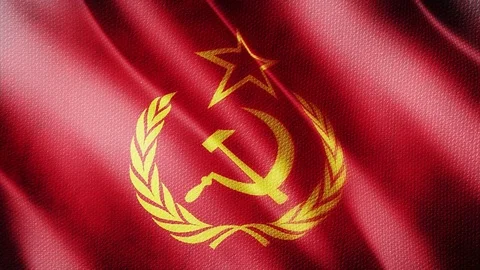 Smooth Close-up Flag Of Soviet 스톡 동영상 73316817