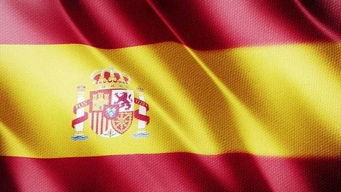 Smooth Close-up Flag Of Spain Stock Footage